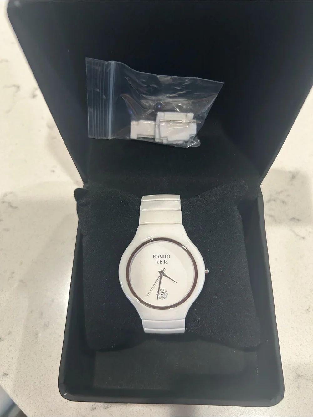Rado White Ceramic Jubile Watch with Crystal Accent